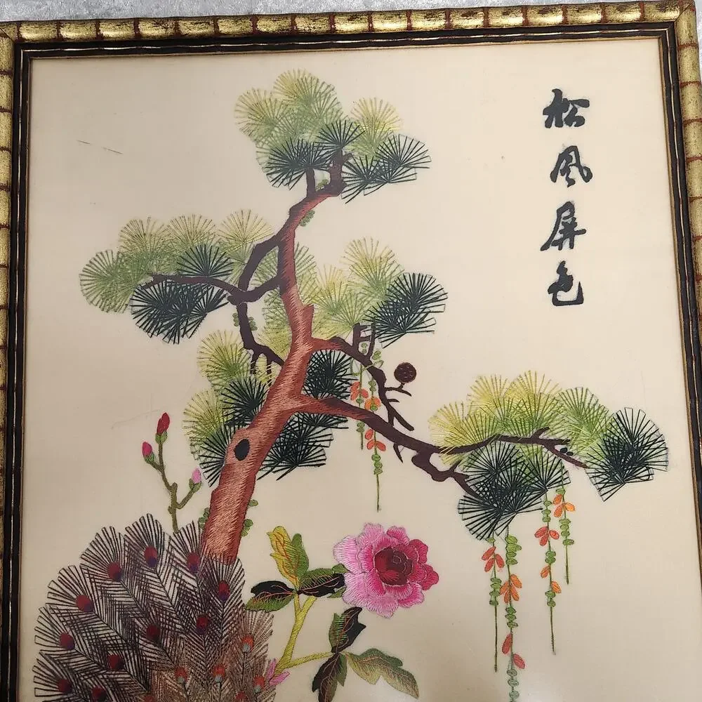 Vintage Wall Handing Colorful Silk Embroidery Design